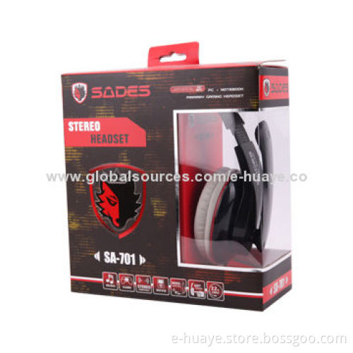 PC Computer Headset with 40mm Loudhailer Diameter, Leather Earpads